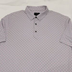 Men Chase 54 Pink Gray Geometric Pattern Polo Size XL